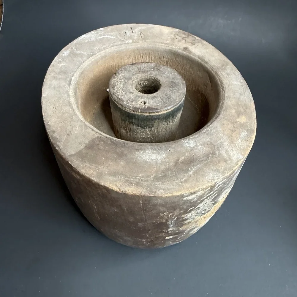 Antique Primitive Millinery Wood Hat Block Mold Form Hatter Tool 7 1/4